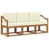 vidaXL Outdoor-Sofagarnitur 3 stk. Natur und Creme
