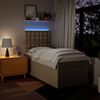 vidaXL Boxspringbett mit Matratze Creme 90x200 cm Stoff