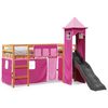 vidaXL Kinderhochbett mit Turm Rosa 80x200 cm Massivholz Kiefer