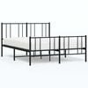vidaXL Bettgestell mit Kopf- und Fu&szlig;teil Metall Schwarz 150x200 cm