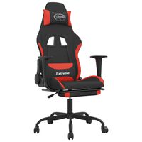 vidaXL Gaming-Stuhl mit Massage & Fußstütze Schwarz und Rot Stoff