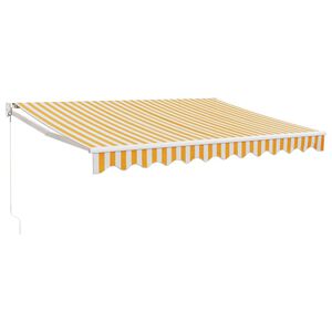 vidaXL Markise Einziehbar Gelb und Wei&szlig; 3x2,5 m Stoff und Aluminium
