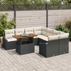 vidaXL Garten-Sofa-Set mit Speicher 9 pcs Schwarz Poly Rattan