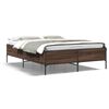 vidaXL Bettgestell Braun Eichen-Optik 135x190 cm Holzwerkstoff Metall
