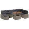 vidaXL Gartensofa-set mit Kissen mit Speicher 9 pcs Grau Poly-Rattan