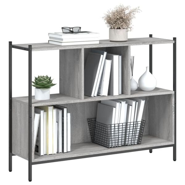 vidaXL B&uuml;cherregal Grau Sonoma 102x28x77,5 cm Holzwerkstoff
