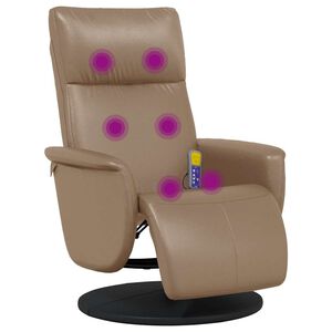 vidaXL Massagesessel mit Fu&szlig;teil Cappuccino-Braun Kunstleder
