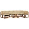 vidaXL Outdoor-Sofagarnitur mit Kissen 9 pcs Natur und Beige