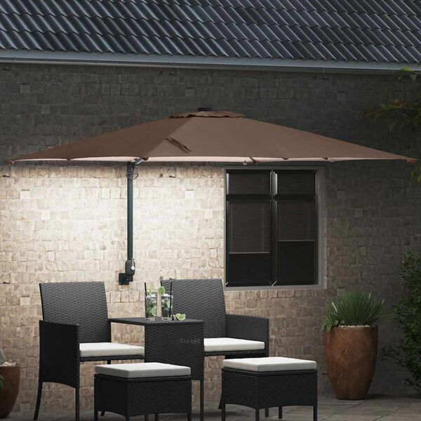 vidaXL Garten-Sonnenschirm Taupe 248,5 x 247,5 x 160 cm