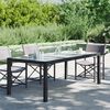 vidaXL Gartentisch Schwarz 190x90x75 cm Gehärtetes Glas Poly Rattan