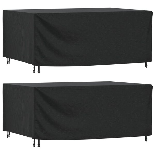 vidaXL Gartenm&ouml;bel-Abdeckungen 2 Stk. Schwarz 225x143x90cm Wasserdicht