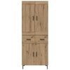 vidaXL Highboard mit Schubladen 2 pcs Artisan-Eiche Holzwerkstoff