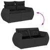 vidaXL Garten-Sofa-Set mit Kissen mit Speicher 12 pcs Schwarz