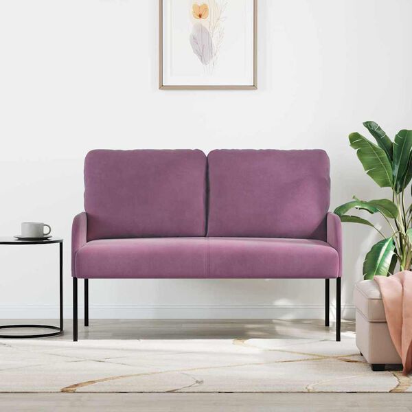 vidaXL Sofas mit Kissen 110cm Lila Sperrholz