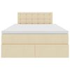 vidaXL Bett mit Stauraum und LED mit Matratze Creme 120 x 200 cm Stoff