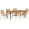 vidaXL Garten Essgruppe 7 pcs Beige und Braun Poly-Rattan
