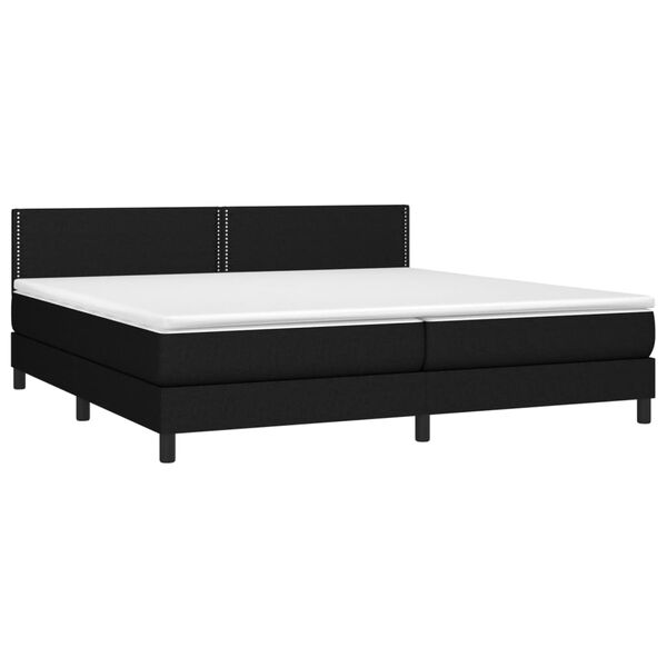 vidaXL Boxspringbett mit Matratze & LED Schwarz 200x200 cm Stoff