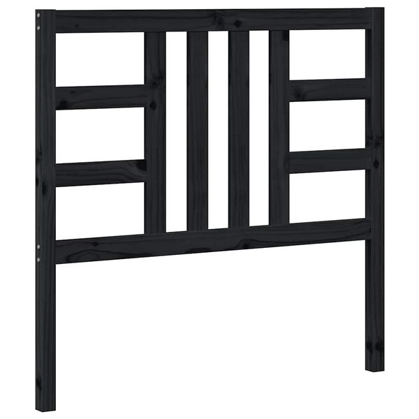vidaXL Kopfteil Schwarz 106x4x100 cm Massivholz Kiefer