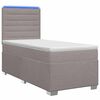 vidaXL Boxspringbett mit Matratze mit Kopfteil Taupe 90 x 190 cm Stoff