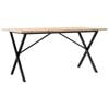 vidaXL Esstisch X-Gestell 140x80x75,5 cm Massivholz Kiefer & Stahl