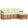 vidaXL Outdoor-Sofagarnitur 4 Stk. Natur und Creme