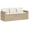 vidaXL 6-tlg. Garten-Sofagarnitur mit Kissen Beige Poly Rattan
