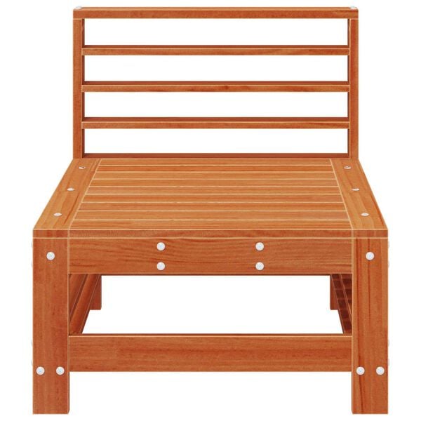 vidaXL Garten Mittelssofa Massives Kiefernholz Wachsbraun