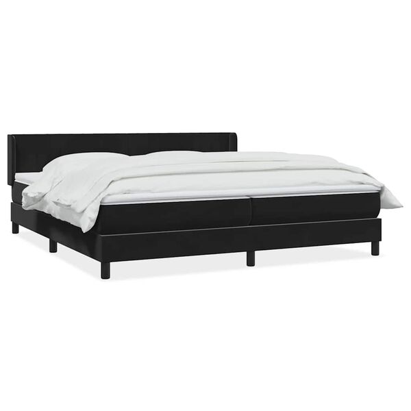 vidaXL Boxspringbett mit Matratze Schwarz 200x220 cm Samt
