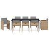 vidaXL Garten Essgruppe 9 pcs Beige Poly-Rattan