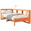 vidaXL Massivholzbett mit Regal ohne Matratze Wachsbraun 90x190 cm