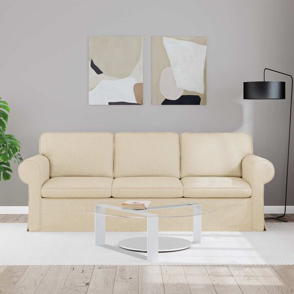 vidaXL Sofa Creme Gesamtabmessungen: 215 x 82 x 80 cm (B x T x H) Samt