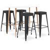 vidaXL 5-tlg. Bar-Set Wei&szlig; und Schwarz