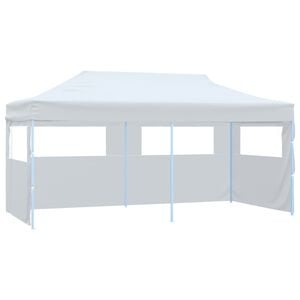 vidaXL Pop-Up Partyzelt mit Seitenw&auml;nden Faltbar 3x6 m Stahl Wei&szlig;