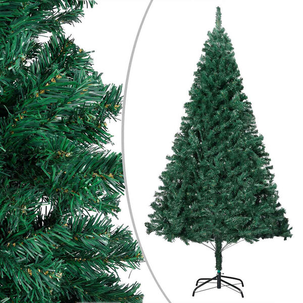 vidaXL Künstlicher Weihnachtsbaum mit Beleuchtung & Kugeln Grün 210 cm