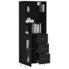 vidaXL Highboard Schwarz 69,5x34x180 cm Holzwerkstoff