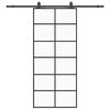 vidaXL Schiebet&uuml;r mit Beschlag Schwarz 90x205 cm ESG-Glas