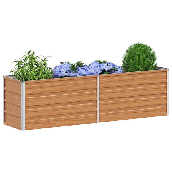 vidaXL Garten-Hochbeet 160x40x45 cm Verzinkter Stahl Silber