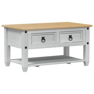 vidaXL Couchtisch Wei&szlig; 85 x 50 x 45 cm Massives Kiefernholz