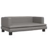 vidaXL Hundebett Grau 80x45x30 cm Kunstleder