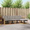 vidaXL Outdoor-Sofagarnitur mit Kissen 5 pcs Nat&uuml;rlich und Hellgrau