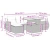 vidaXL 7-tlg. Garten-Sofagarnitur mit Kissen Beige Poly Rattan