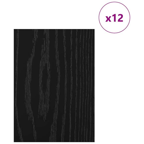 vidaXL Dekoplatten 12 pcs Schwarz Eichen-Optik 15 x 21 x 0.3 cm