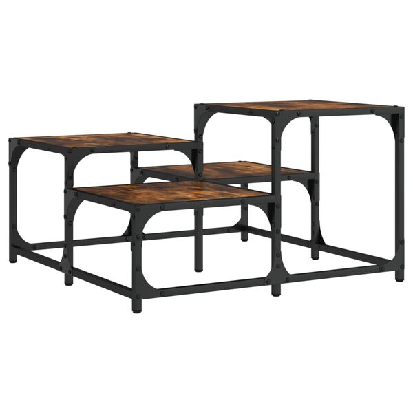 vidaXL Couchtisch Räuchereiche 68x68x40 cm Holzwerkstoff