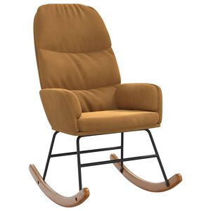 vidaXL Schaukelstuhl Braun Samt