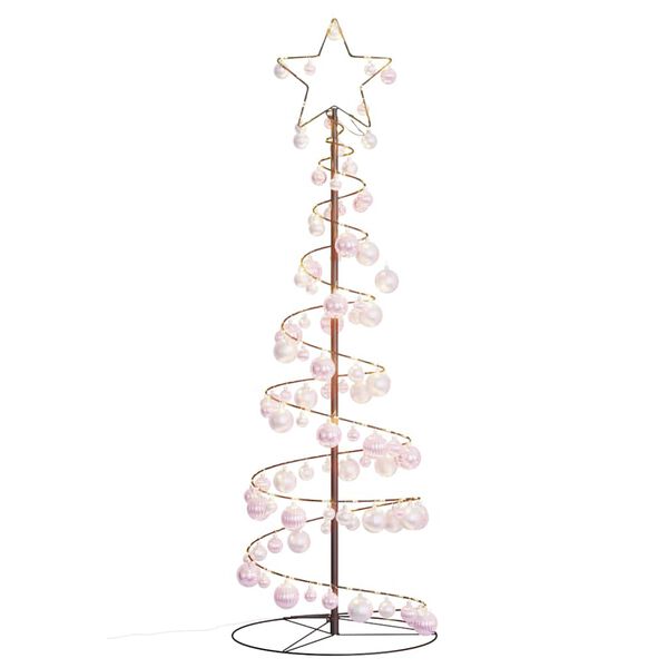 vidaXL LED Weihnachtsbaum mit Kugeln 100 LEDs Warmweiß 150 cm