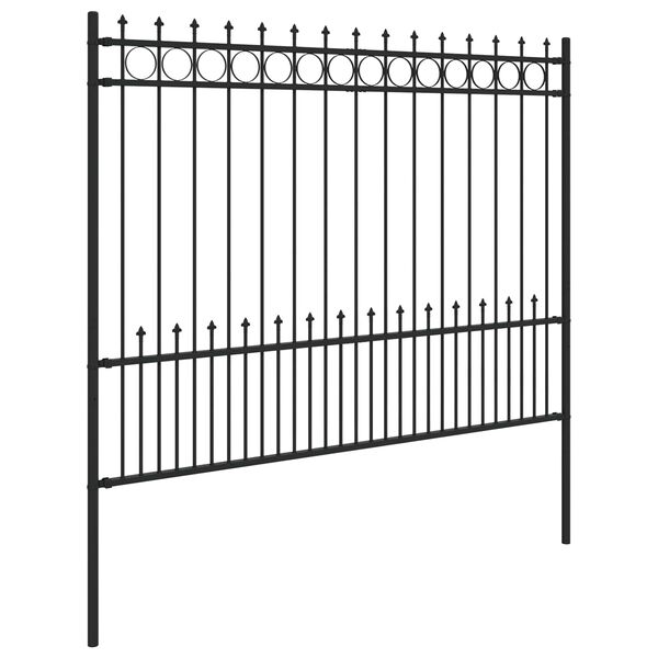 vidaXL Spike-Ringzaun Schwarz 200 x 200 cm Pulverbeschichteter Stahl