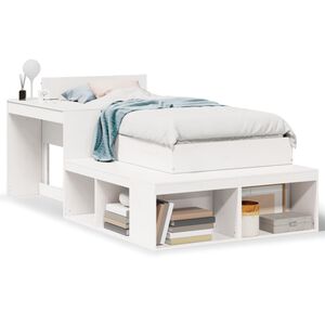 vidaXL Massivholzbett ohne Matratze Wei&szlig; 75x190 cm Kiefernholz