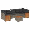 vidaXL 8-tlg. Garten-Sofagarnitur mit Kissen Grau Poly Rattan
