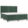 vidaXL Boxspringbett mit Matratze Dunkelgr&uuml;n 160x200 cm Samt
