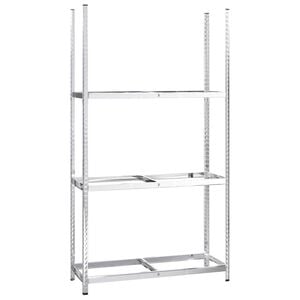 vidaXL Reifenregal mit 3 B&ouml;den Silbern 110x40x200 cm Stahl